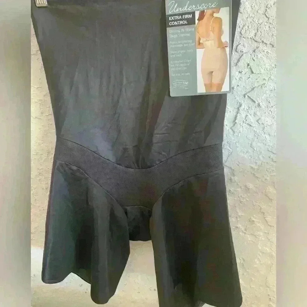 Underscore Womens XL Shapewear Black Ultra Slimming High Waist Cooling NWT